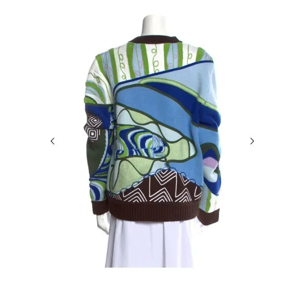 House of Sunny Printed Mock Neck Sweater Size: S - Picture 3 of 3